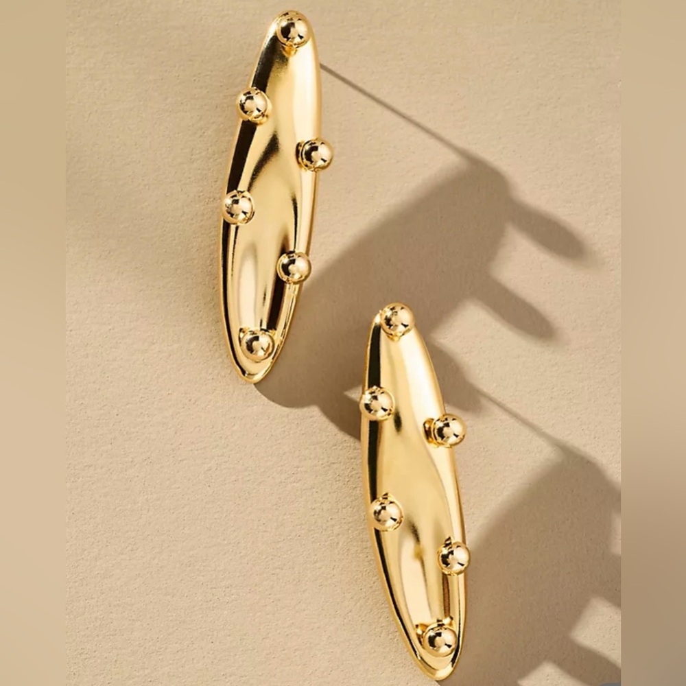 Anthropologie Gold with Dots Earrings
